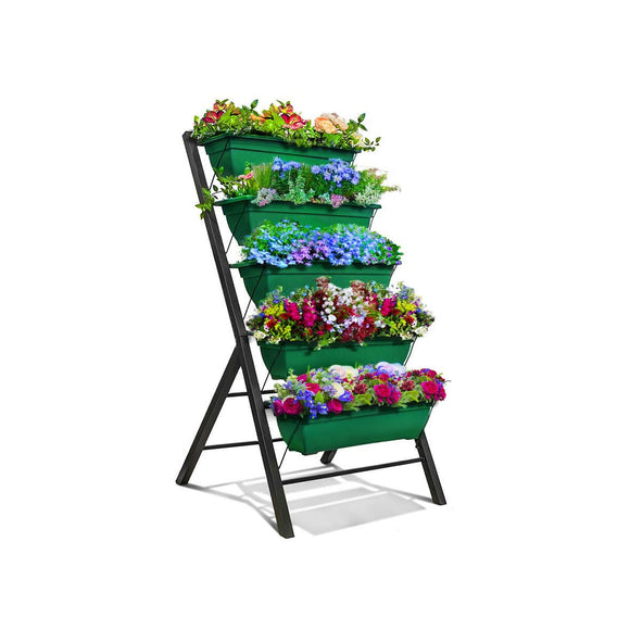 4 FT 5 Tier Green Vertical Garden Indoor/Outdoor Elevated Planter - FREE SHIPPING