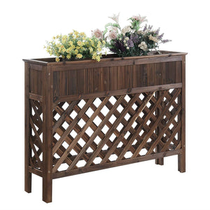 Large Raised Patio Planter Weathered Cedar L 48" x W 12.5" x 35.5" - FREE SHIPPING