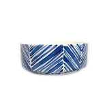Wide Serving Bowl - Blue Palm Leaves