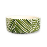 Wide Serving Bowl - Green Palm Leaves