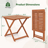 29.5 Inch x 29.5 Inch  Patio Dining Table with Teak Painting and Umbrella Hole
