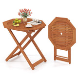 Octagon Folding Patio Table with 2 Inches Umbrella Hole