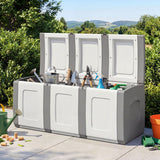 80 Gallon Patio Container with Lockable Lid for Packages and Garden-Gray