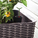 Modern Dark Brown Resin Wicker Raised Garden Bed Planter with Water Indicator - FREE SHIPPING