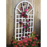 77-inch Outdoor White Vinyl Lattice Garden Trellis with Arched Top - FREE SHIPPING