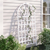 77-inch Outdoor White Vinyl Lattice Garden Trellis with Arched Top - FREE SHIPPING