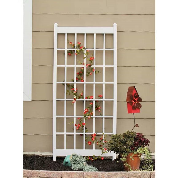 Outdoor 85-inch x 38-inch White PVC Vinyl Lattice Garden Trellis - FREE SHIPPING