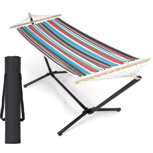 Portable Poly-Cotton Hammock with Stand and Carrying Case - FREE SHIPPING