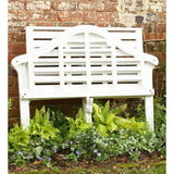 4-Ft. Folding White Wood Patio Garden Outdoor Bench with Scrolled Arms - FREE SHIPPING