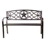 Powder Coated Steel 4-ft. Outdoor Patio Garden Bench in Bronze Metal Finish - FREE SHIPPING