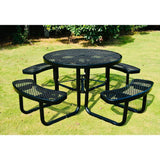 Heavy Duty Steel Metal Round Picnic Table w/ 4 Benches Outdoor Patio Dining Set - FREE SHIPPING