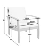 Measurement chart of a chair with dimensions labeled