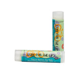 Two lip balm tubes labeled 'Lube for the Lips' on a white background