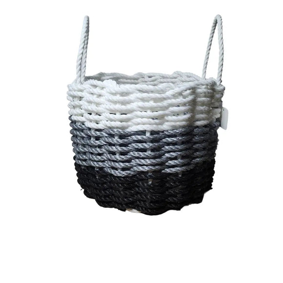 Lobster Rope Storage Basket, Black Gray White Ombre - FREE SHIPPING