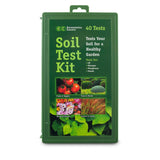 Soil test kit packaging with green background and text about testing soil for a healthy garden. Luster Leaf 1662 Professional Soil Kit with 40 Tests
