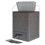 Set of 2 - Outdoor Garden 158 Gallon Compost Bin Set in Brown Plastic Rattan - FREE SHIPPING