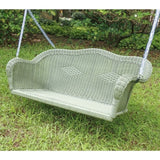 Resin Wicker Porch Swing with 4-ft Hanging Chain in Moss - FREE SHIPPING