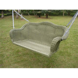 Resin Wicker Porch Swing with 4-ft Hanging Chain in Moss - FREE SHIPPING