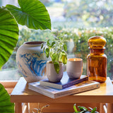 Decorative items on a table with a window view Garden Vibes Candle/Planter 2-in-1