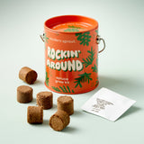 Orange 'modern sprout' container with grow kit on a light gray background
