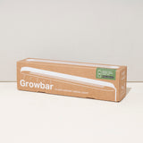 Box packaging of Growbar flush mount grow light on a white background 