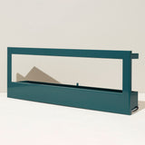 Teal Smart Landscape Growframe with glass front on a white background