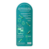 Green packaging for a product by modern sprout with text and illustrations on a white background