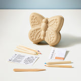 Curious Critters Garden Kit  with coloring pencils and coloring sheets on a white surface