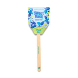 Sweet Basil seed pop with colorful label on a white background