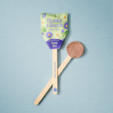 Seed pop with a wooden stick and plantable seed ball on a light blue background Seed Pops - Flowers