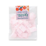 Bag of flower seed confetti with 'Yippee' branding on a white background