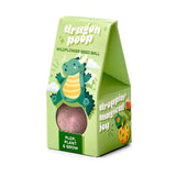 Dragon poop wildflower seed ball packaging with a green dragon illustration on a white background Magical Plops