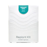Replant Kit packaging for organic basil on a white background