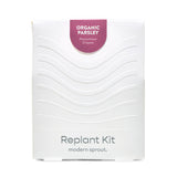 Replant Kit packaging for organic parsley on a white background