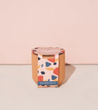 Seed sprouting kit packaging with colorful design on a light pink background