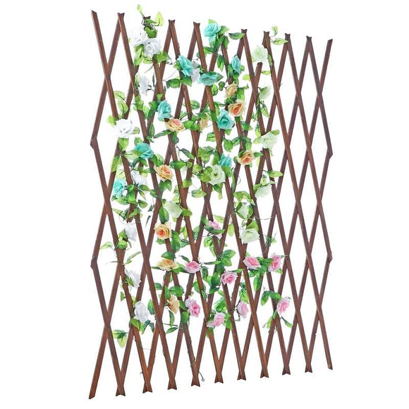 Outdoor 59-inch Tall Extendable Wood Lattice Garden Trellis - FREE SHIPPING