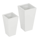 Set of 2 Modern Lightweight Outdoor Patio Flower Pot Planter Box in White - FREE SHIPPING