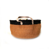 Floor Basket with Leather Handles