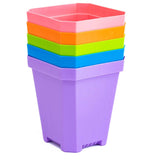 Stack of colorful 5" Heavy Duty Nursery Pots