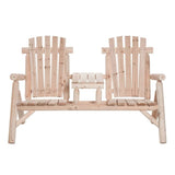 Adirondack Patio 2 Chair Lounger with Center Coffee Table Natural - FREE SHIPPING