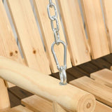Natural Wooden 2-Seater Hanging Outdoor Porch Swing - FREE SHIPPING