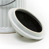 White Ceramic Compost Keeper/Bin with Odor Preventing Charcoal Filter - FREE SHIPPING