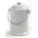 White Ceramic Compost Keeper/Bin with Odor Preventing Charcoal Filter - FREE SHIPPING