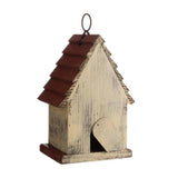Outdoor A-Frame Solid Wood Bird House with Terracotta Color Slatted Roof - FREE SHIPPING