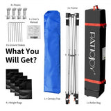 Patio umbrella kit with components listed and PatioJoy branding.