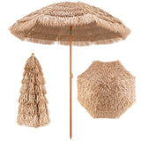 7.2 Feet Patio Thatched Tiki Umbrella Hawaiian Hula Beach Umbrella - Color: Natural - Size: 7.2 ft