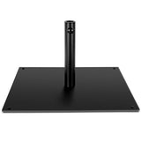 Black metal umbrella base on a white background