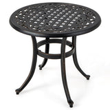 24 Inch Patio Side Table with Adjustable Footpads for Poolside Backyard Balcony-Rustic Brown
