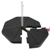Black adjustable stand with a white pole on a white background