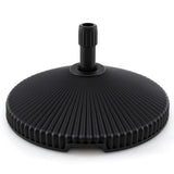 Water and Sand Filled Outdoor Umbrella Stand with Shell Texture and 3 Coupler Sizes-Black